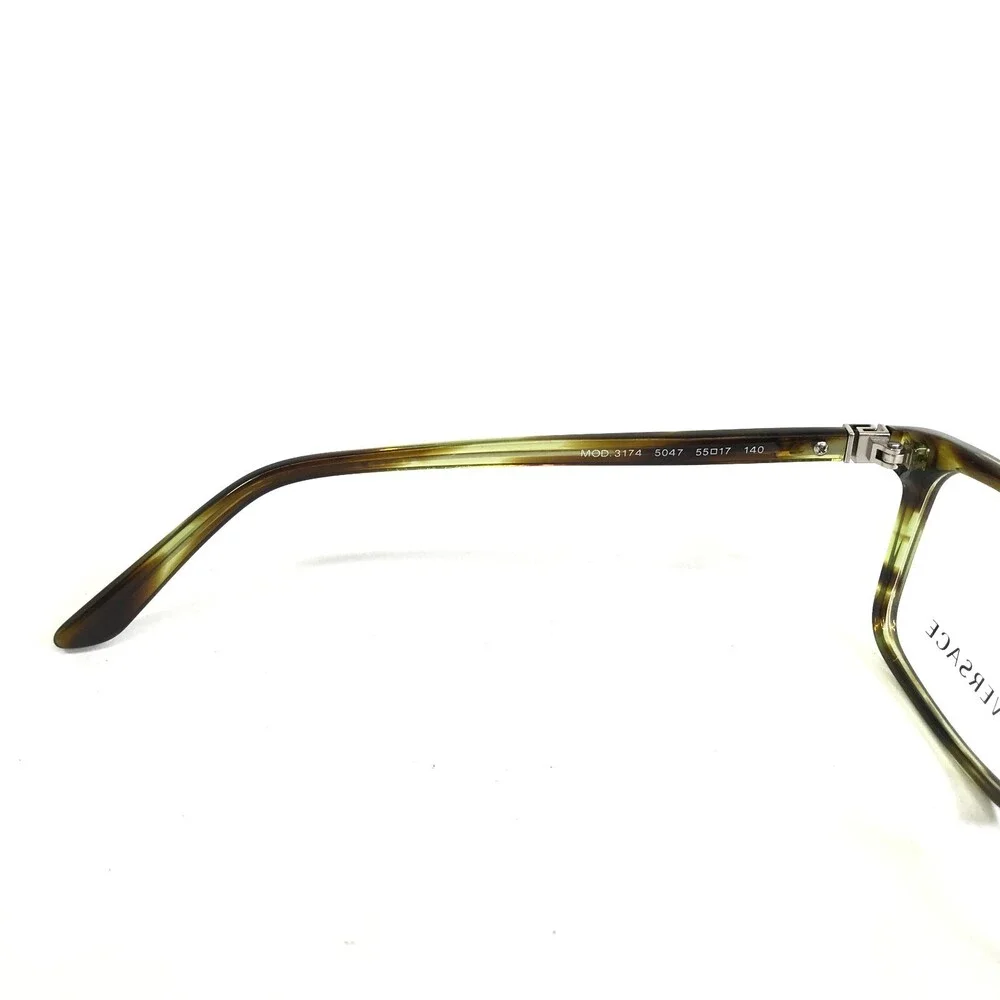 Versace Eyeglasses Frames MOD.3174 5047 Brown Green Tortoise Silver 55-17-140